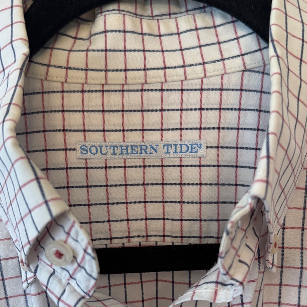 Southern Tide White and Blue/Red Plaid Shirt